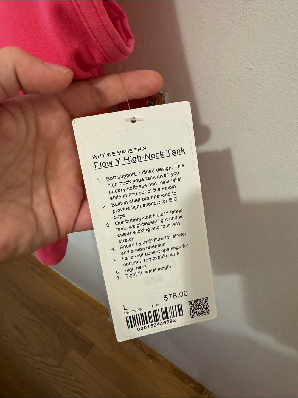 Lululemon Flow Y High-Neck Tank Top Flamingo Pink - Picture 5 of 5